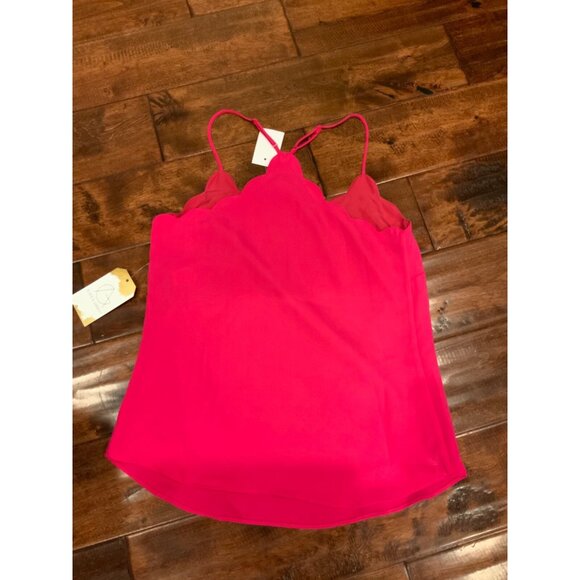 J.Crew Dark Pink Scalloped Halter Tank Top Size 0 0, NWT! - Picture 3 of 3